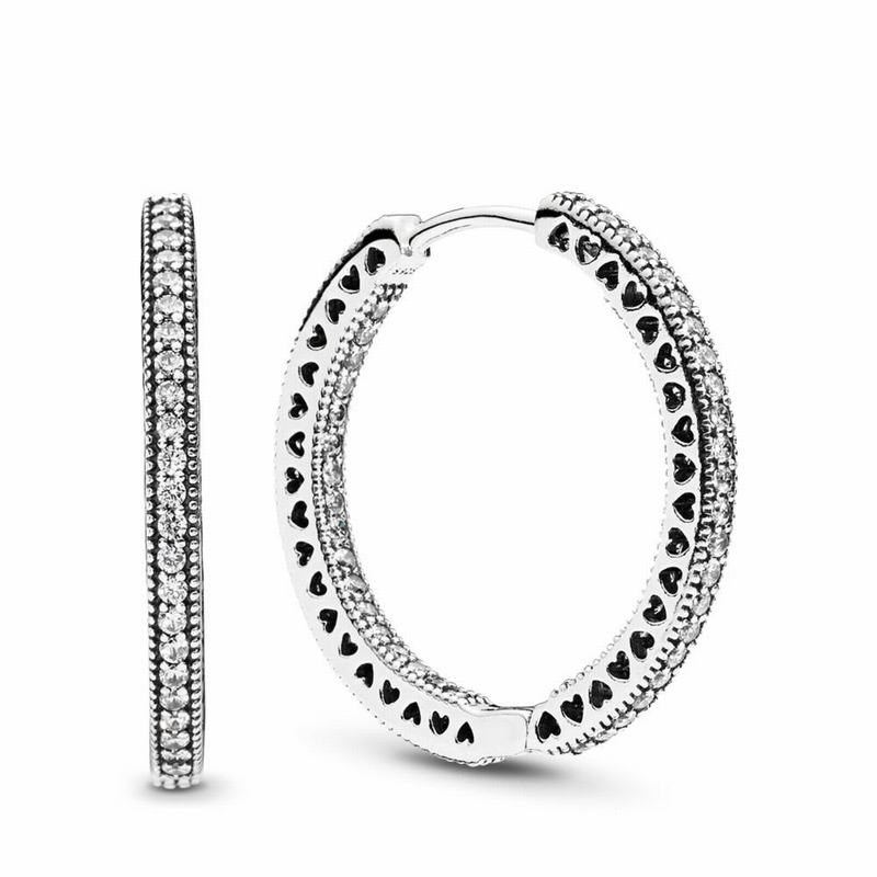 Pandora Hearts Hoop Earrings Silver Egypt JZ8541692